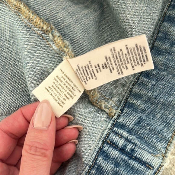 Free People Sequin Glam Denim Jacket in Indigo Blue Size Small - Picture 12 of 14